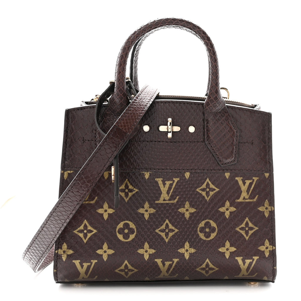 Louis Vuitton Snakeskin Monogram City Steamer Mini Brown