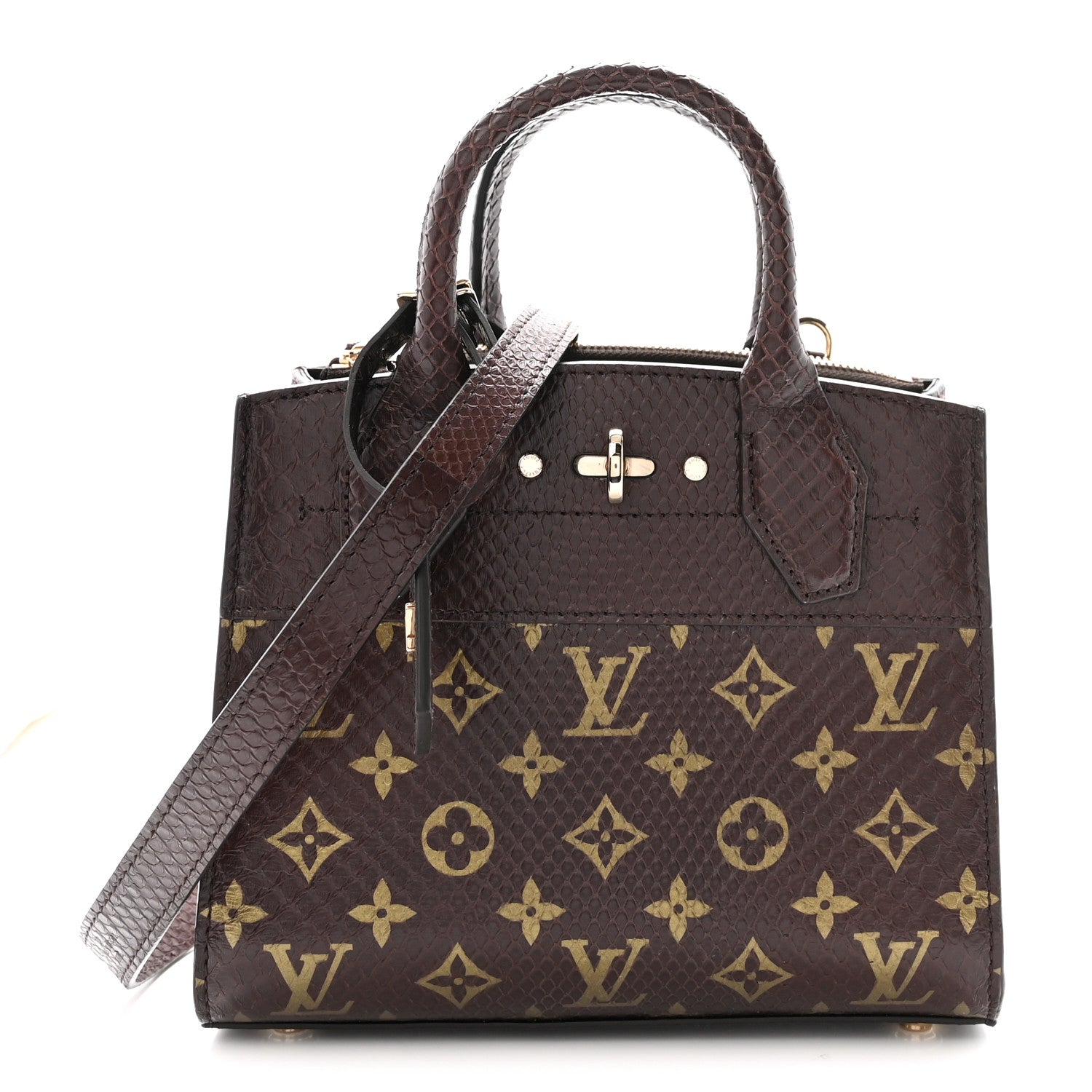 Louis Vuitton Snakeskin Monogram City Steamer Mini Brown