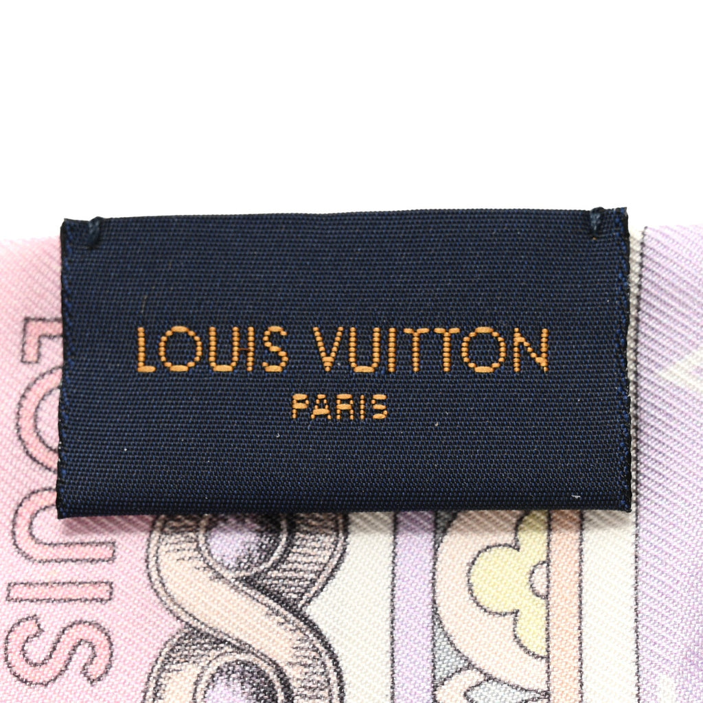 Louis Vuitton Silk Monogram Around The World Bandeau Mauve