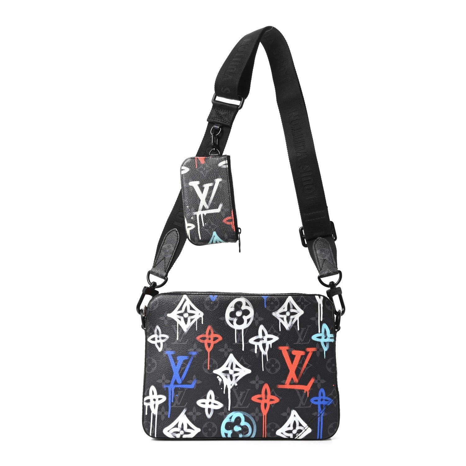 Louis Vuitton Monogram Eclipse LV Graffiti Trio Messenger Multicolor