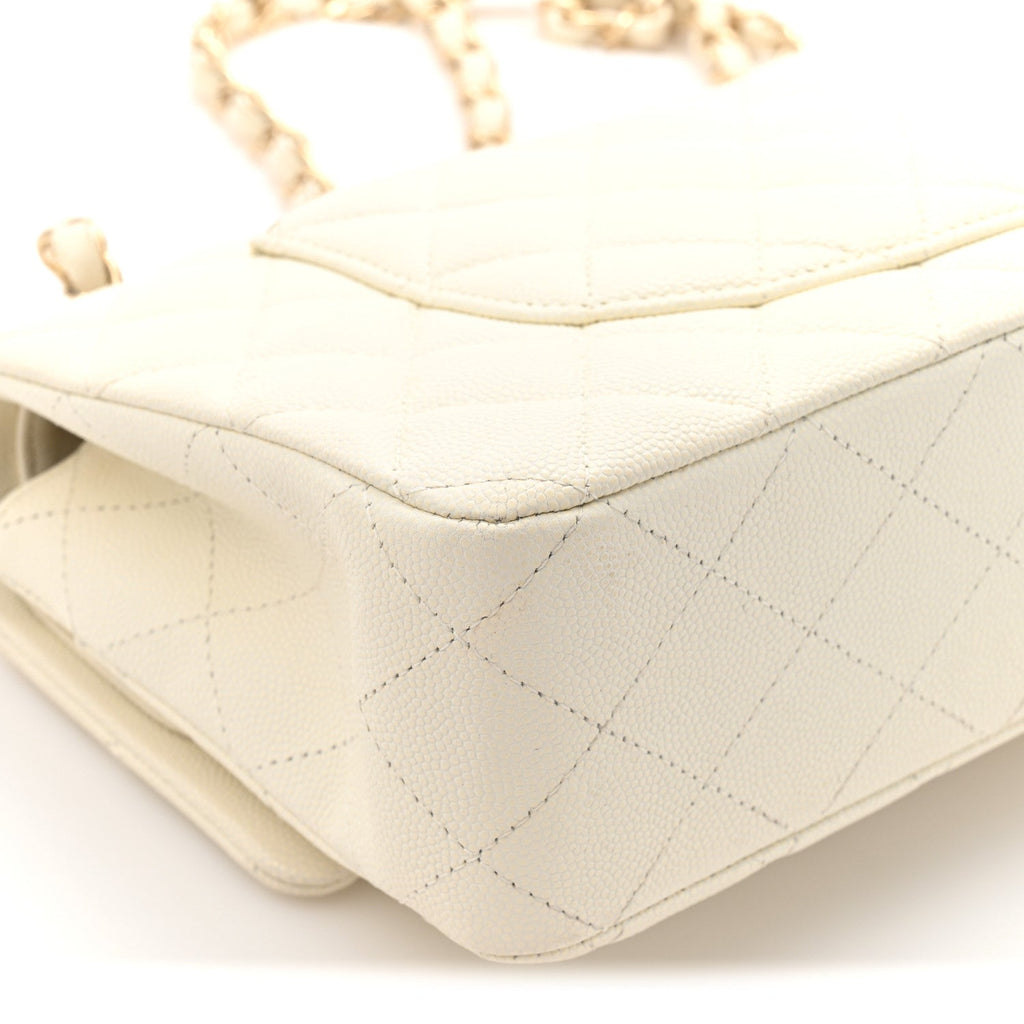 Chanel Caviar Quilted Medium Double Flap White