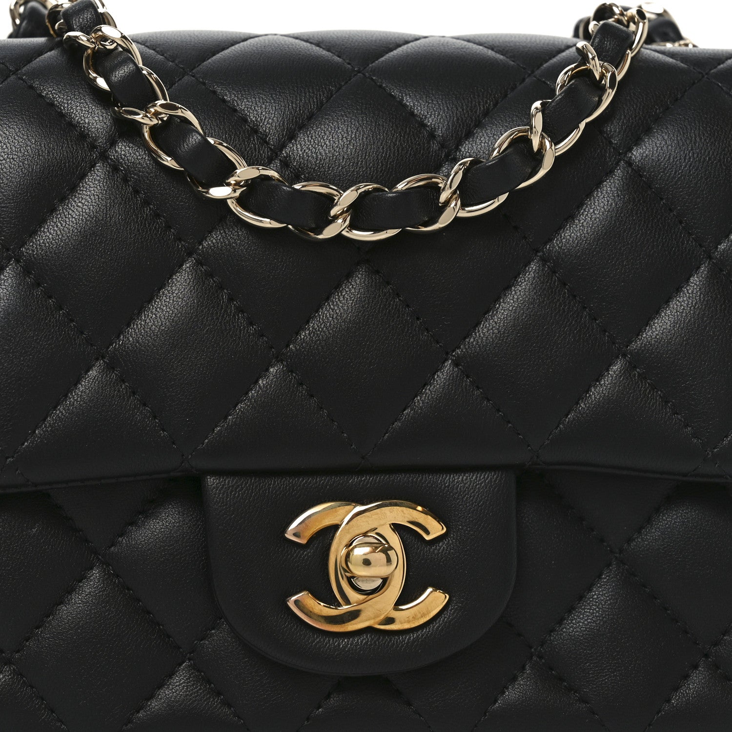 Chanel Lambskin Quilted Mini Square Flap Black