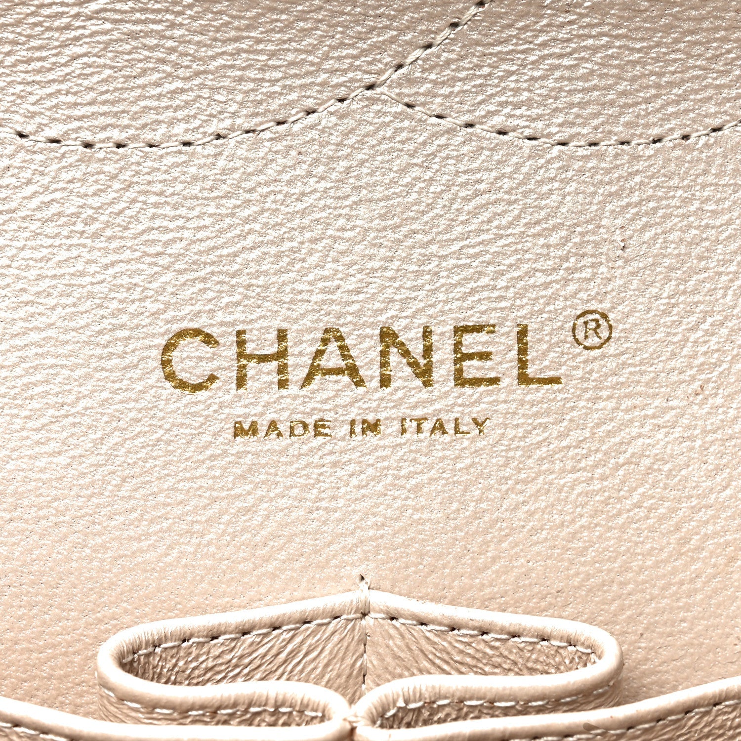 Chanel Iridescent Caviar Quilted Jumbo Double Flap Beige