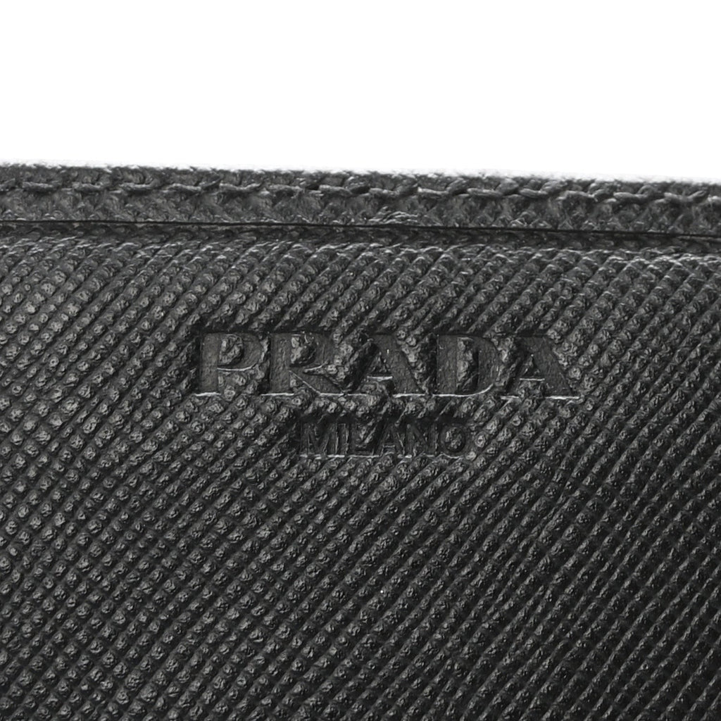 Prada Saffiano Metal Continental Flap Wallet Black