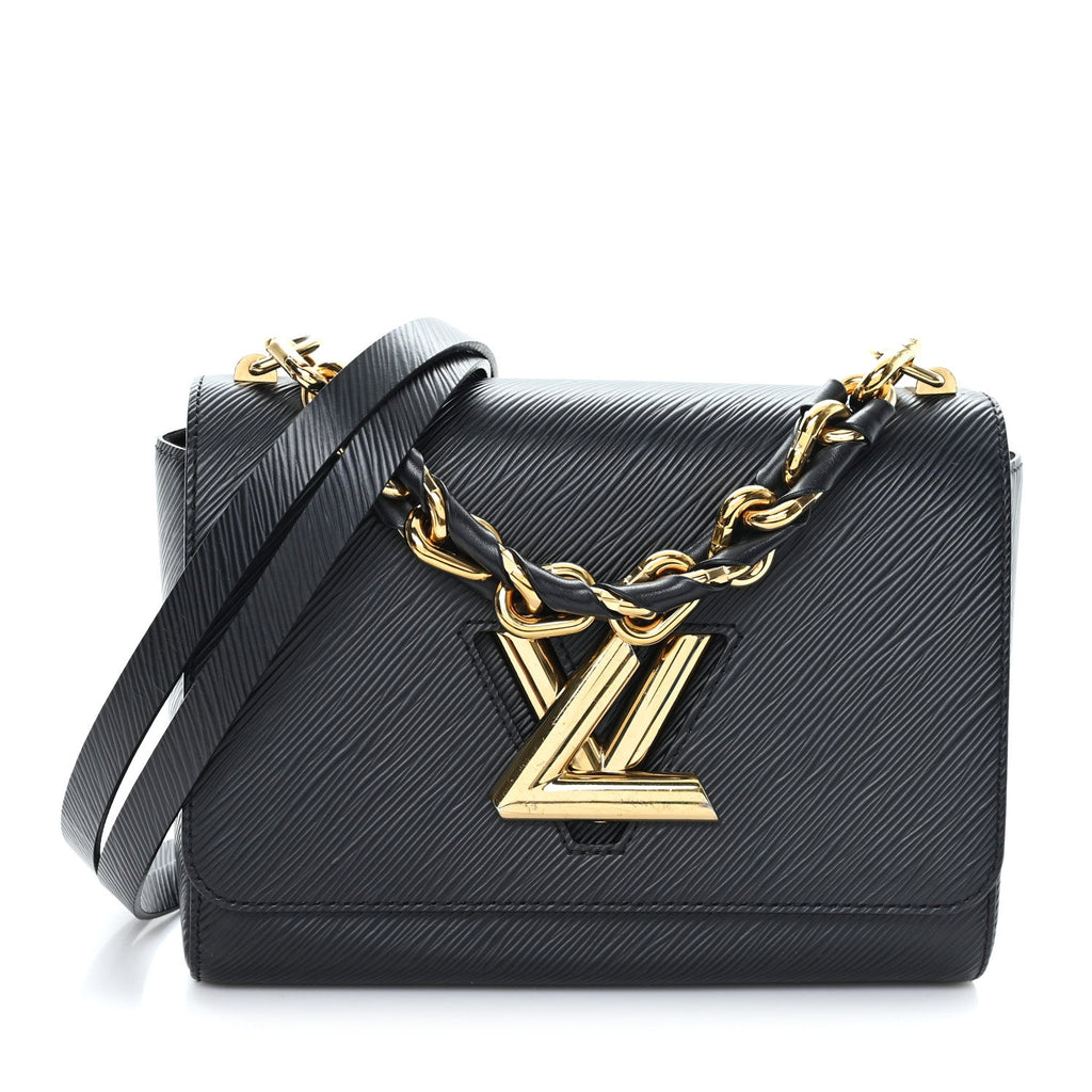 Louis Vuitton Epi Twist Braided Strap Shoulder Bag MM Black