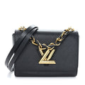 Louis Vuitton Epi Twist Braided Strap Shoulder Bag MM Black