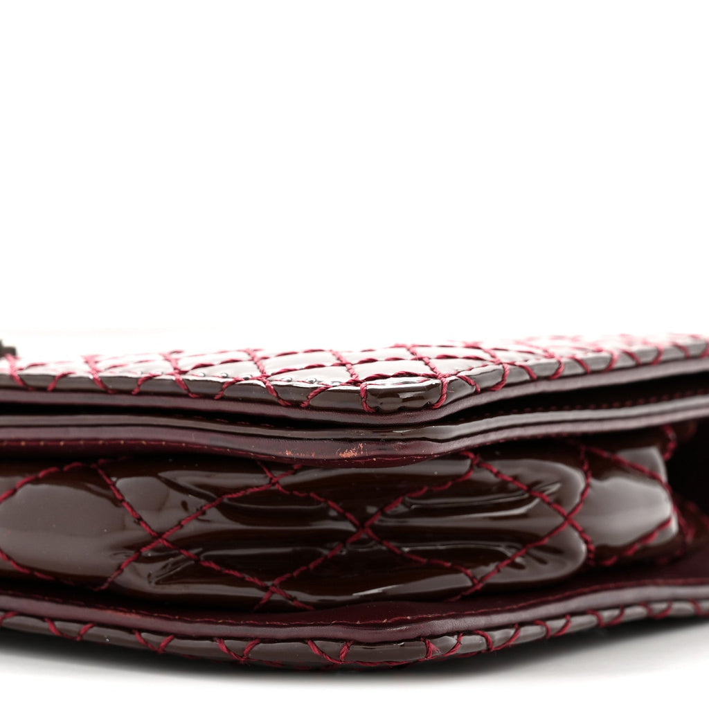 Chanel Patent Small Boy Reverso Flap Burgundy