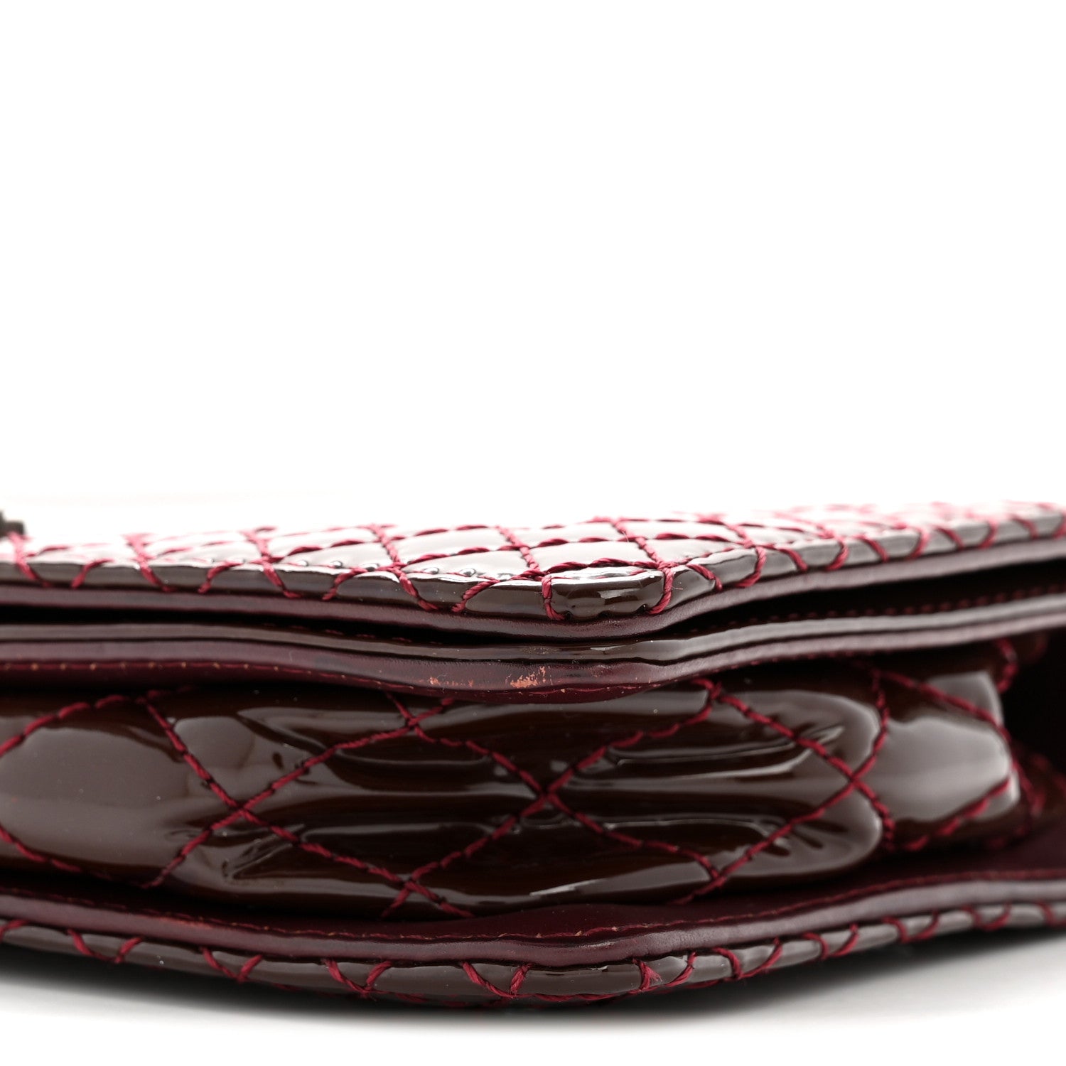 Chanel Patent Small Boy Reverso Flap Burgundy