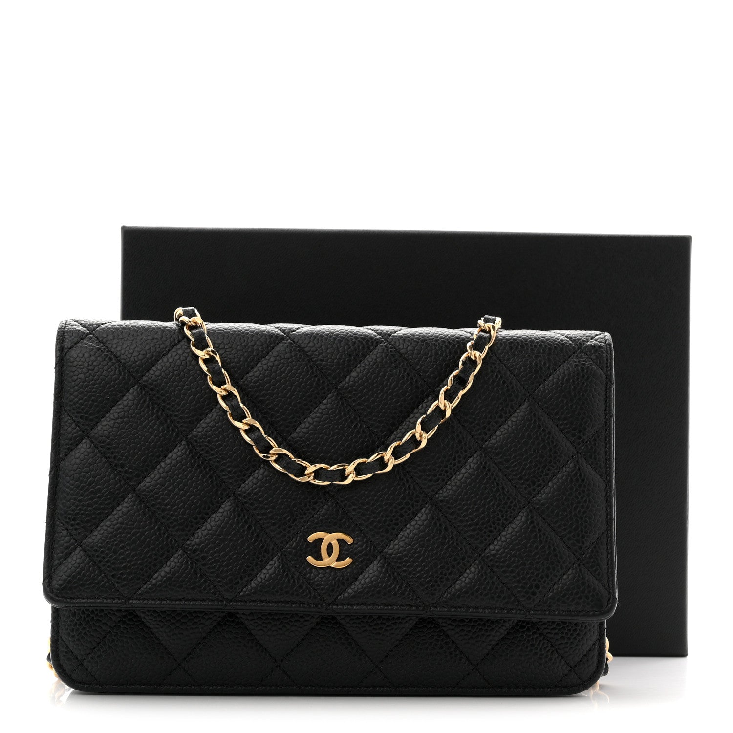 Chanel Caviar Quilted Wallet on Chain WOC Black