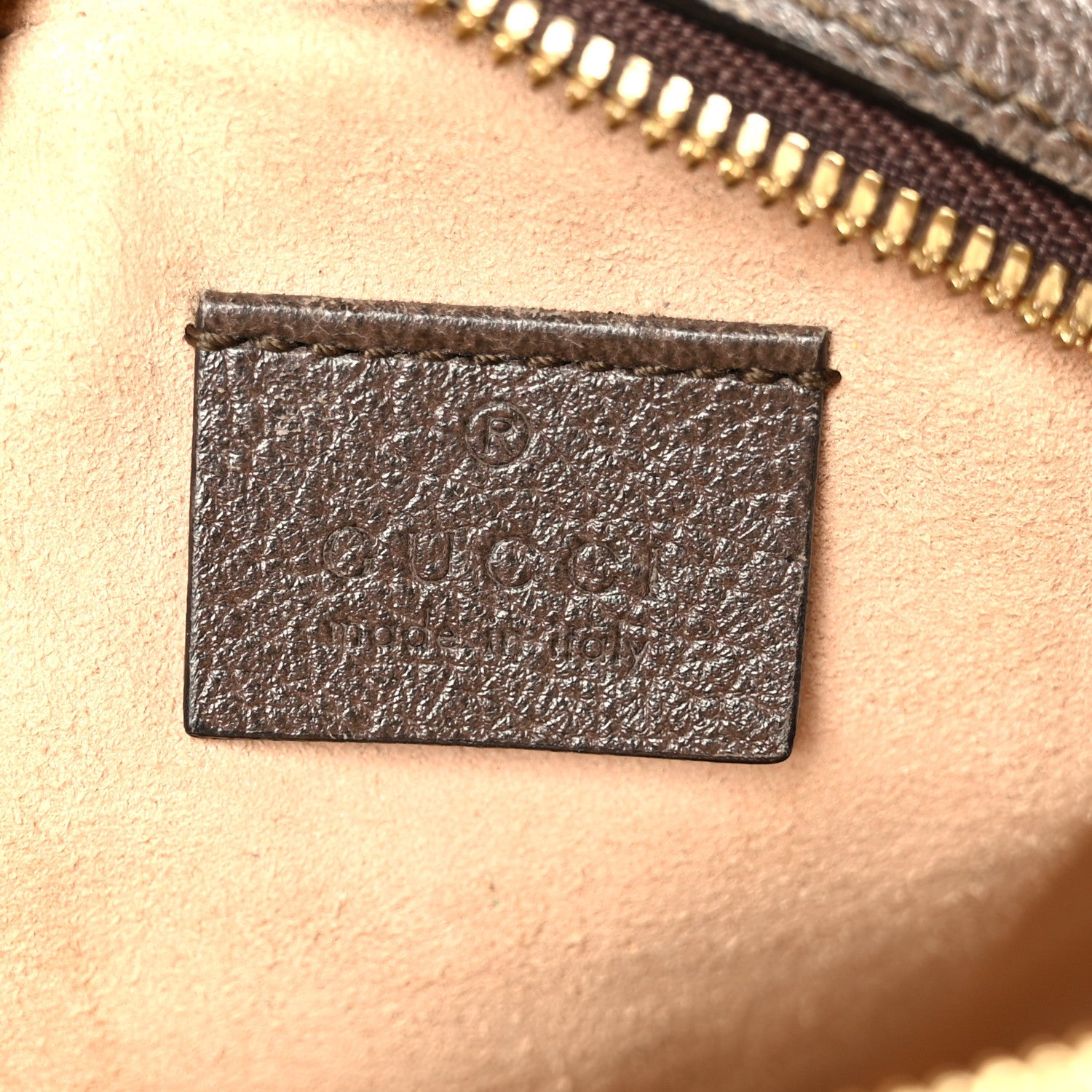 Gucci GG Supreme Monogram Web Mini Ophidia Round Shoulder Bag Brown