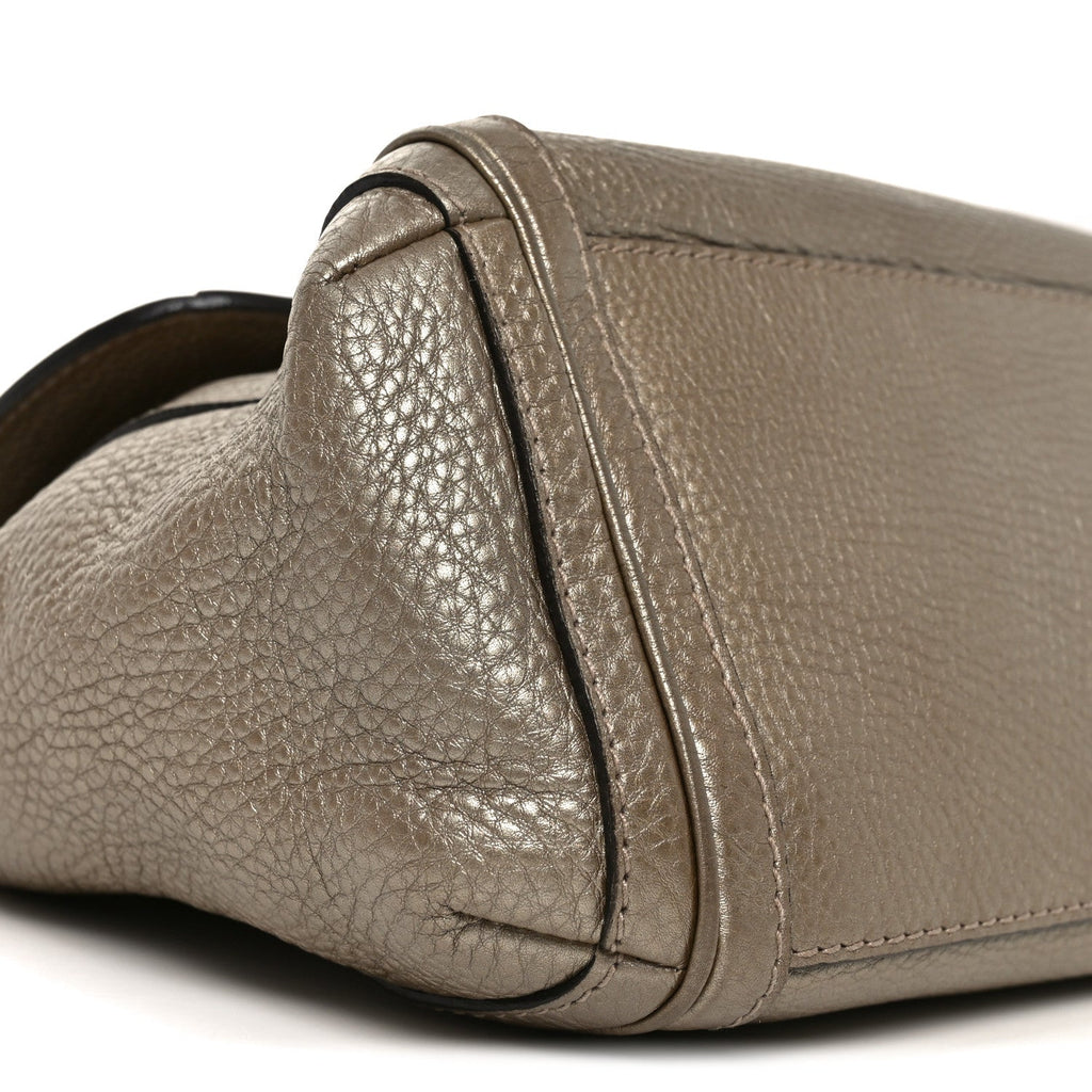Gucci Monogram Calfskin Medium Bella Flap Bag Beige Ebony Champagne