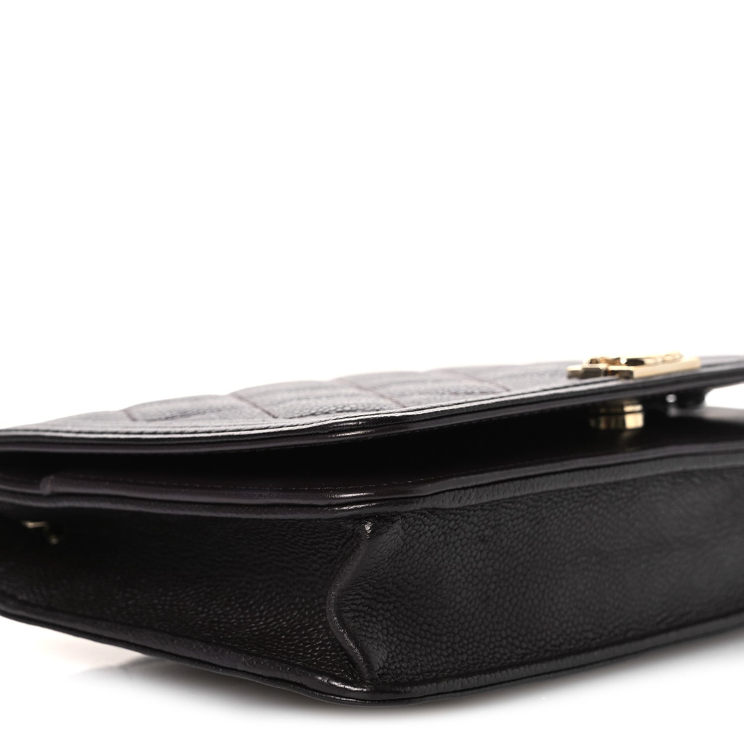 Chanel Caviar Quilted Boy Wallet On Chain WOC Dark Brown
