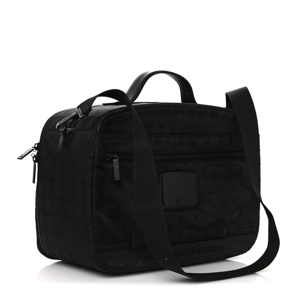 Chanel Nylon Travel Shoulder Bag Black