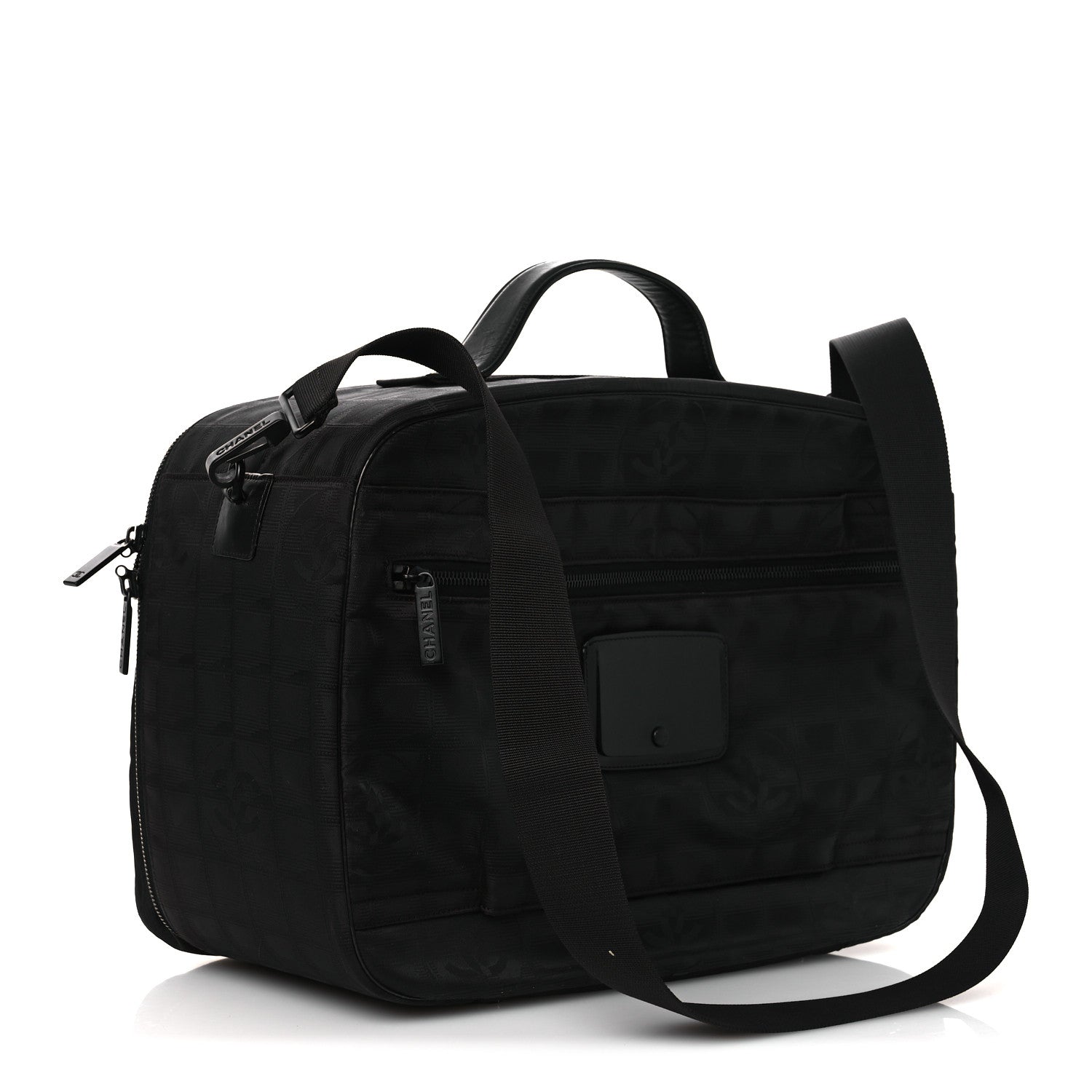 Chanel Nylon Travel Shoulder Bag Black