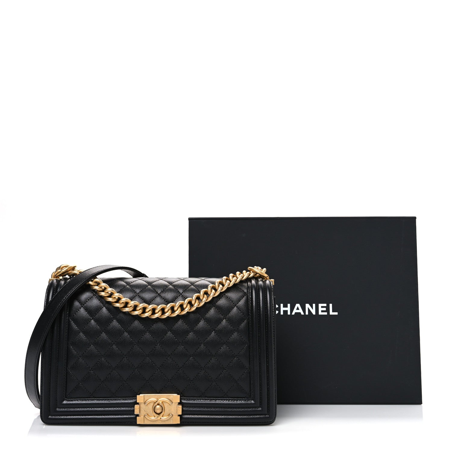 Chanel Caviar Quilted New Medium Boy Flap Black
