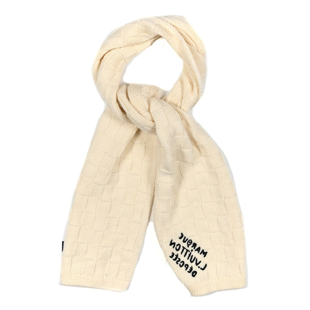 Louis Vuitton Wool Damier Snug Scarf Cream