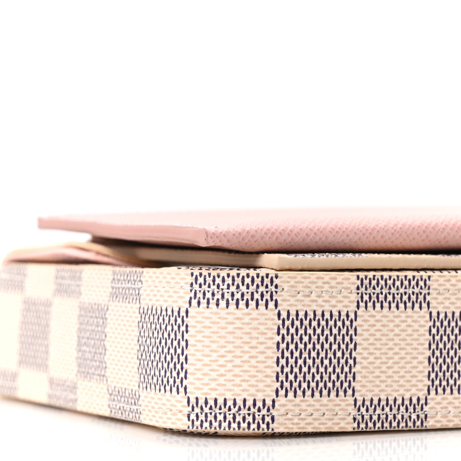 Louis Vuitton Damier Azur Pochette Felicie Chain Wallet Rose Ballerine