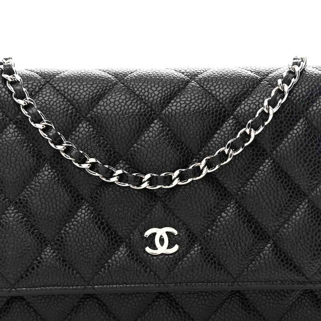 Chanel Caviar Quilted Wallet on Chain WOC Black
