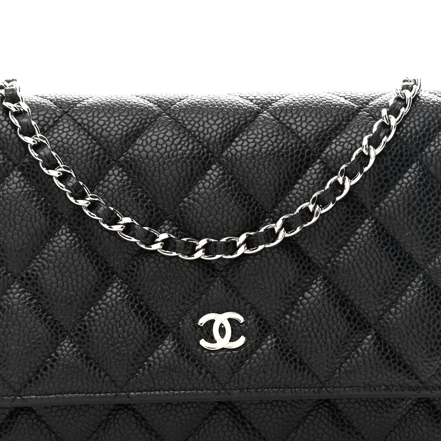 Chanel Caviar Quilted Wallet on Chain WOC Black
