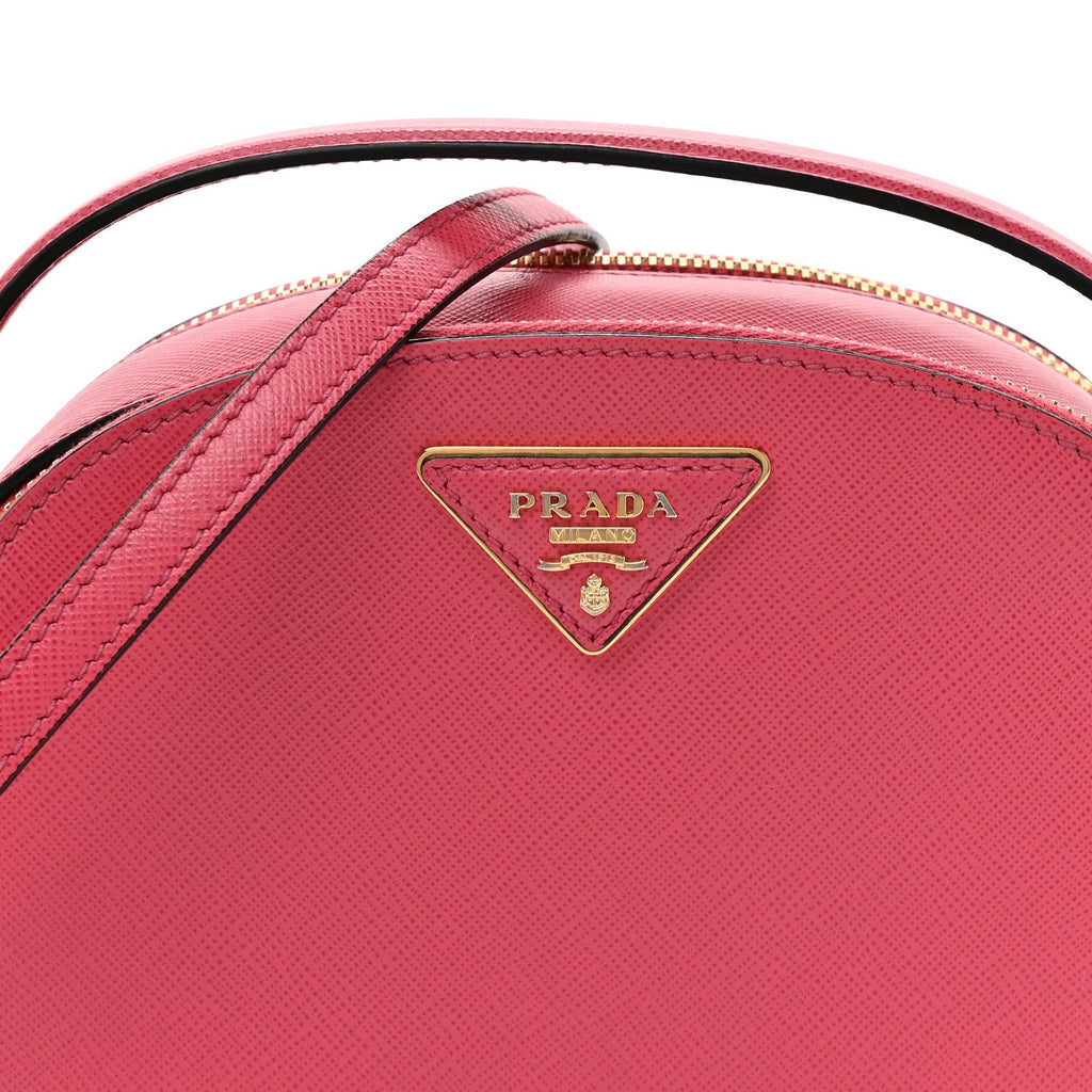 Prada Saffiano Lux Odette Crossbody Magenta
