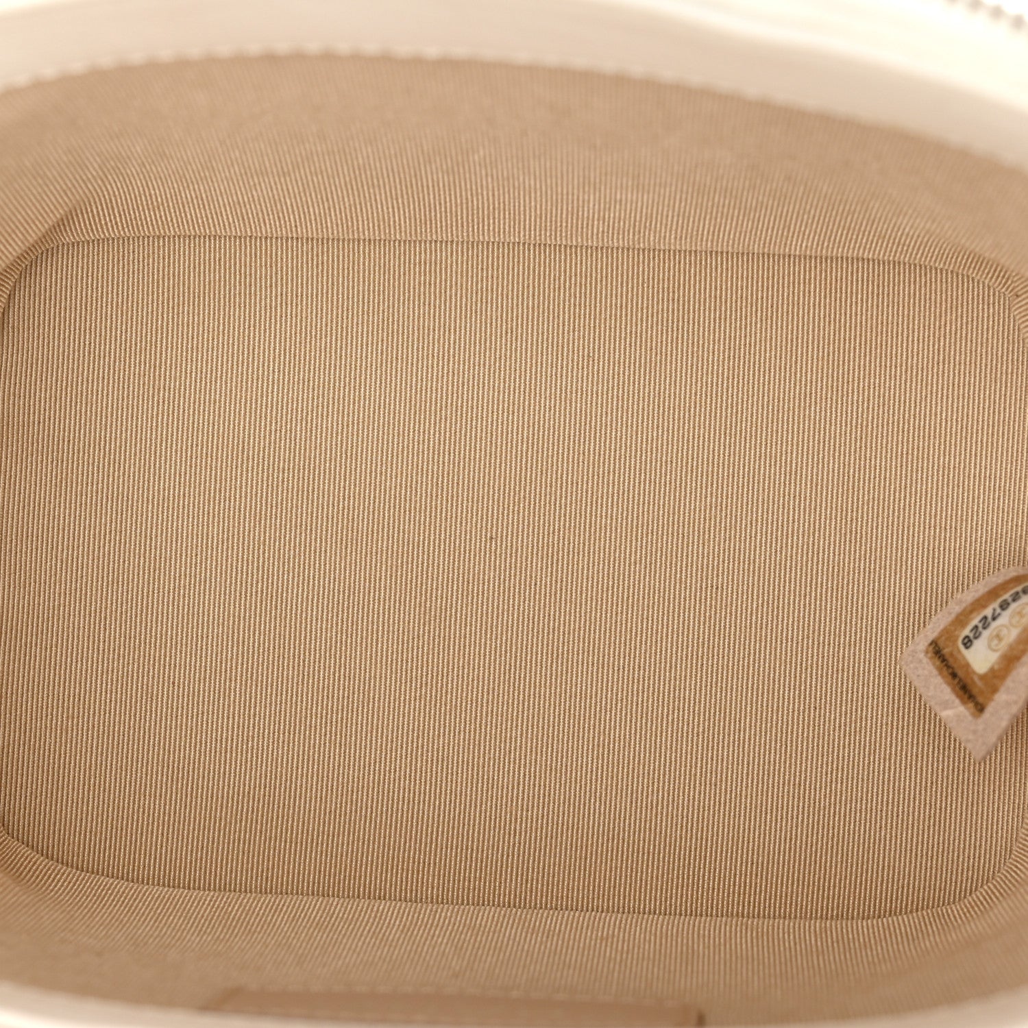 Chanel Calfskin Raffia Small Vanity Case Bag White Beige