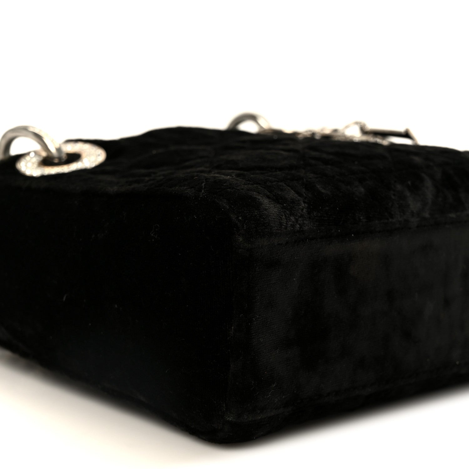 Christian Dior Velvet Crystal Mini Lady Dior Black