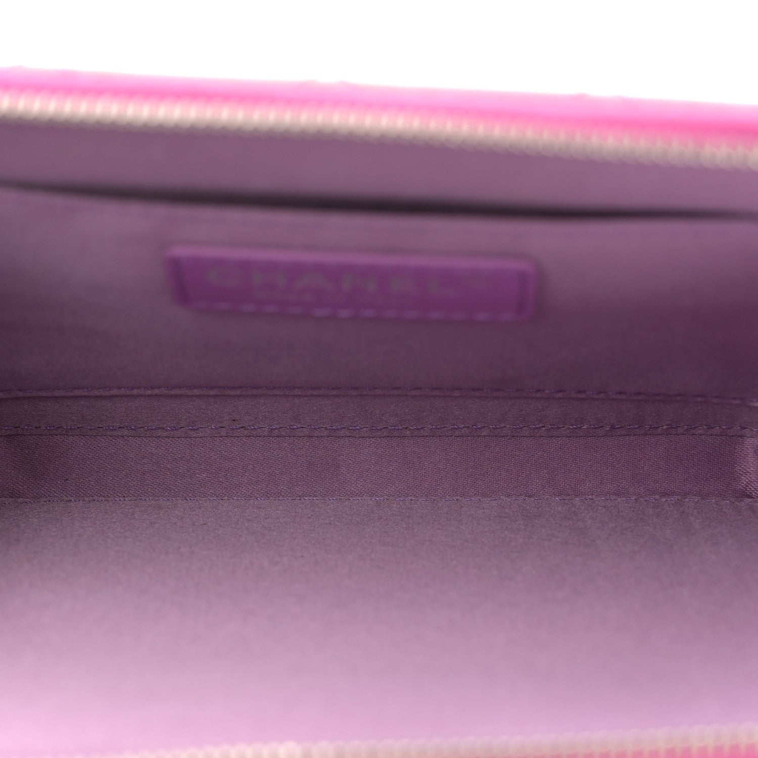 Chanel Patent Quilted Small Pocket Box Camera Case Purple