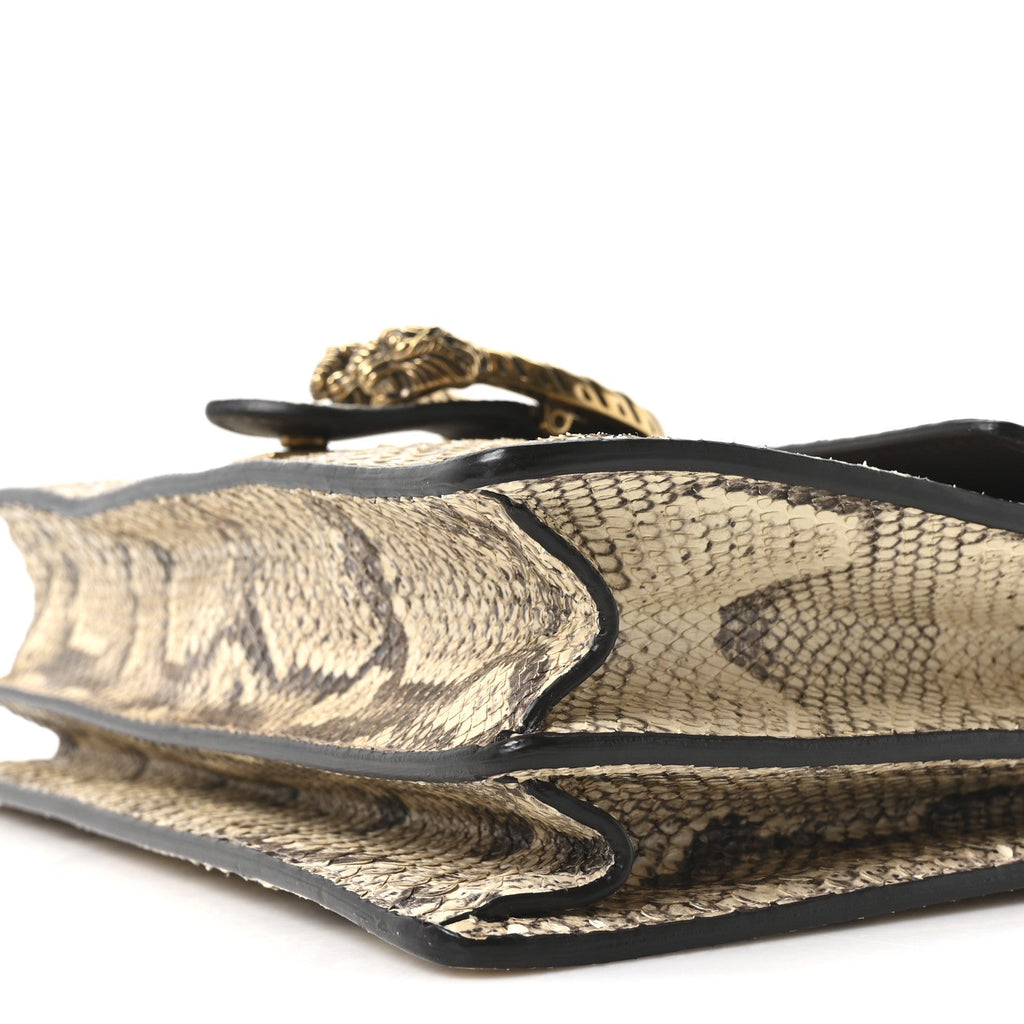 Gucci Snakeskin Web Medium Dionysus Shoulder Bag Natural