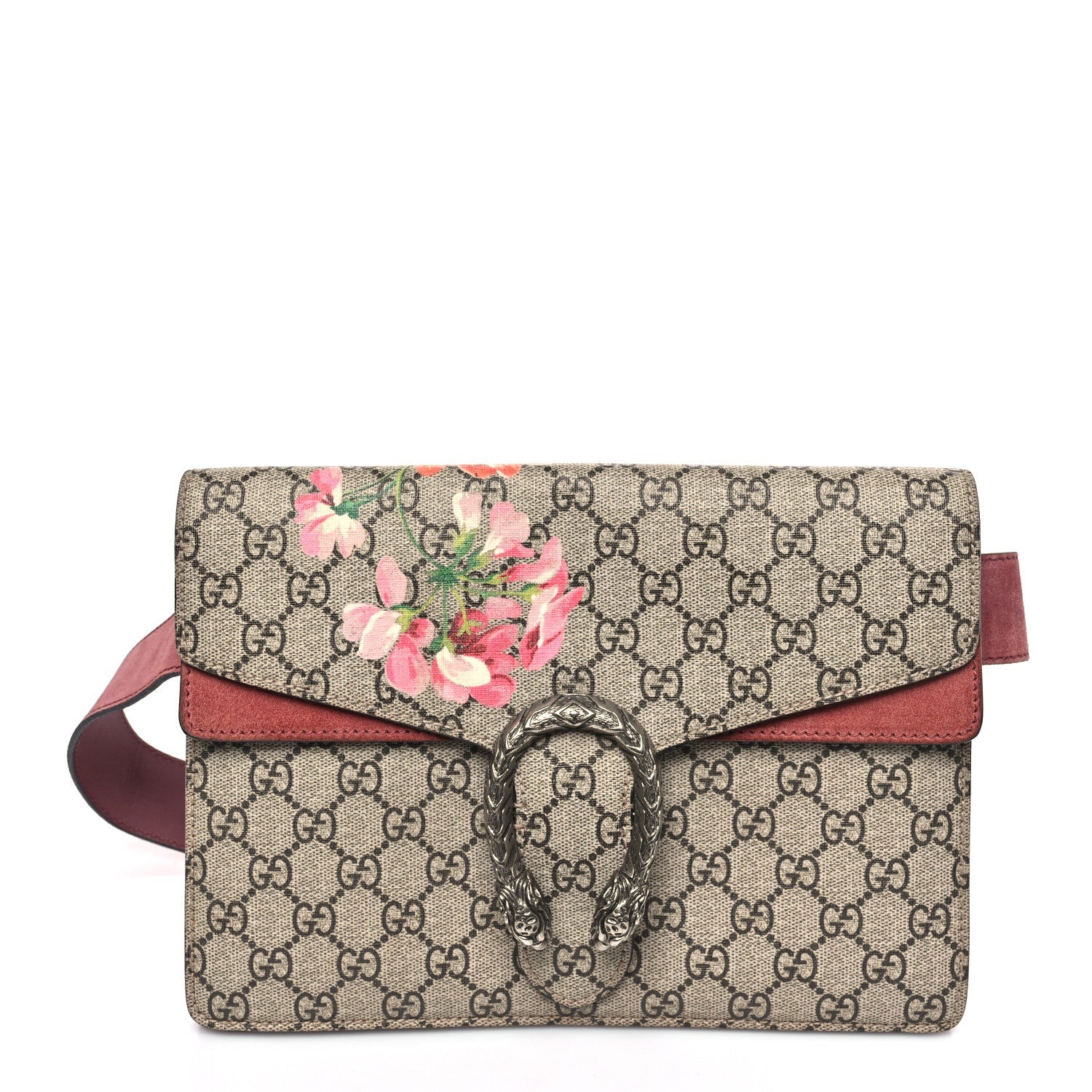 Gucci GG Supreme Monogram Blooms Dionysus Belt Bag Beige Multicolor Dry Rose
