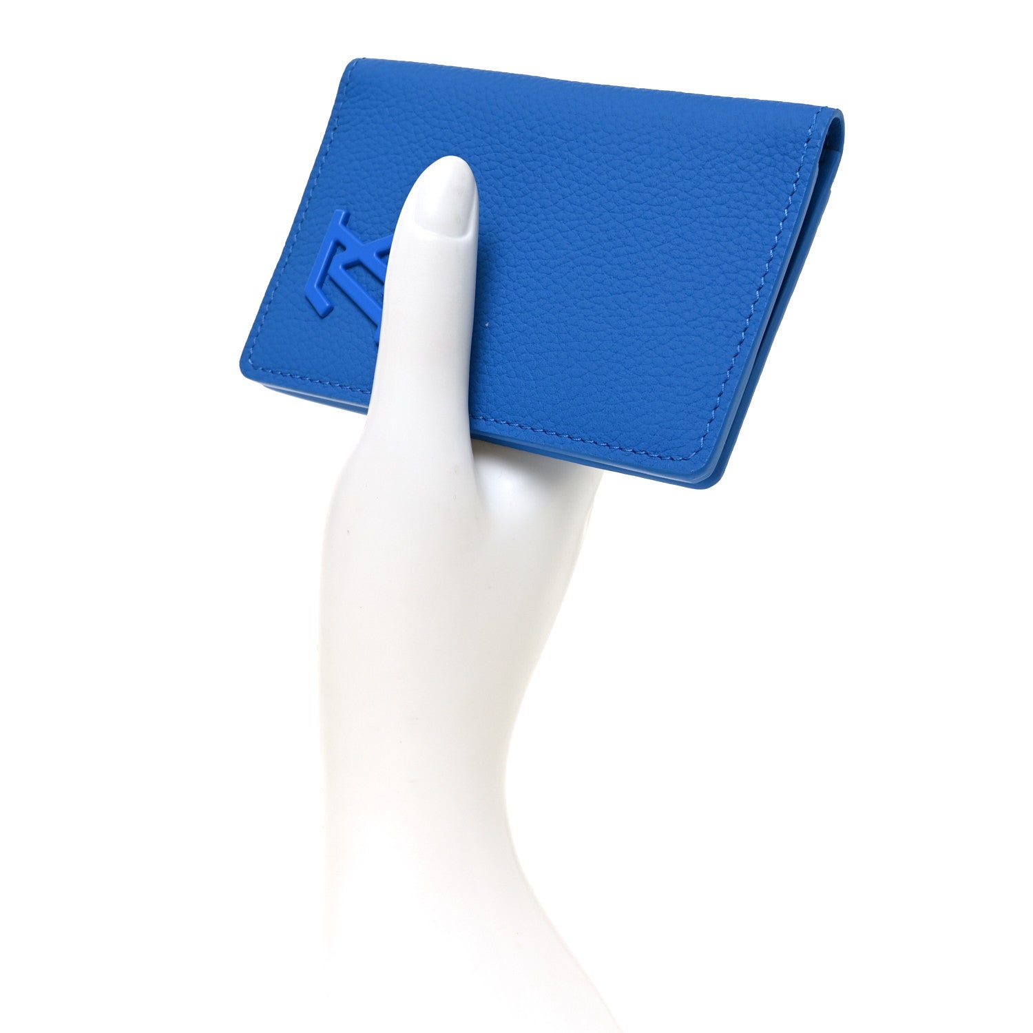 Louis Vuitton Grained Calfskin Aerogram Pocket Organizer Bright Blue