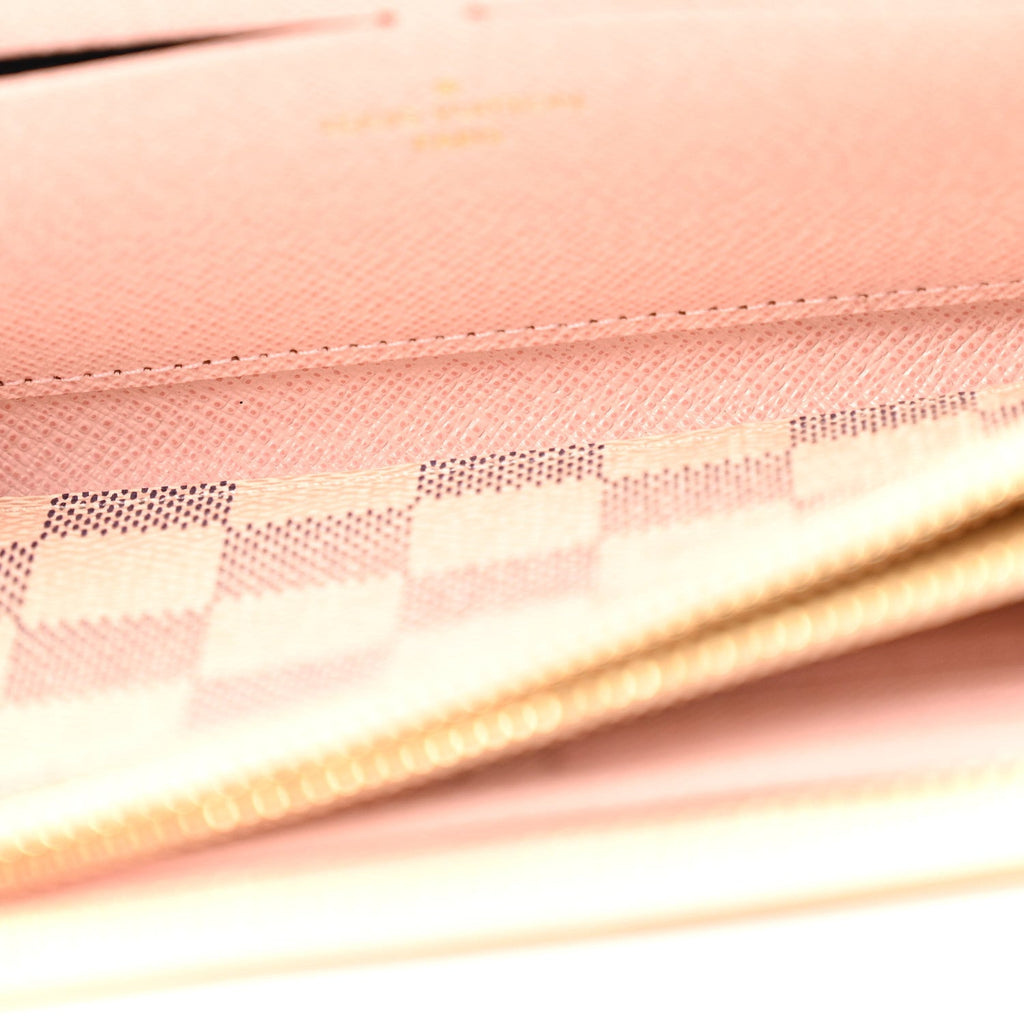 Louis Vuitton Damier Azur Clemence Wallet Rose Ballerine