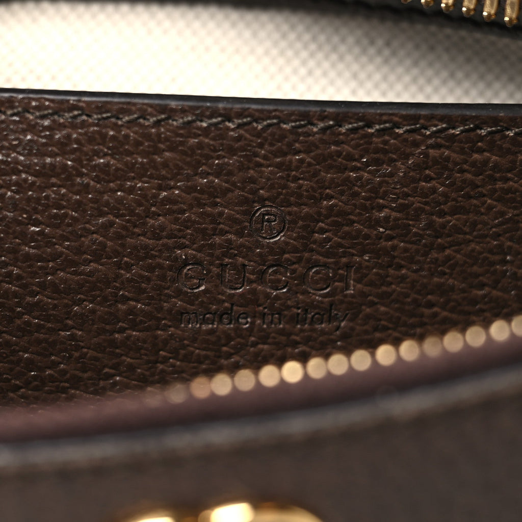 Gucci GG Supreme Monogram Textured Dollar Calfskin Web Small Ophidia GG Handbag Beige Ebony New Acero