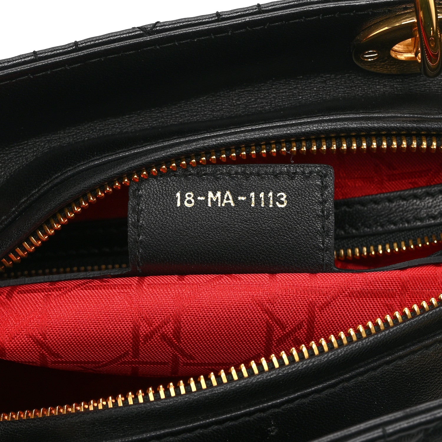 Christian Dior Lambskin Cannage Large Lady Dior Black