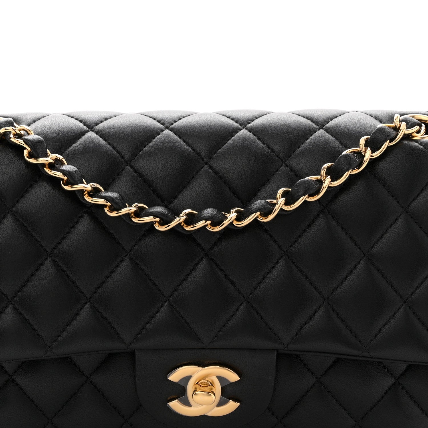 Chanel Lambskin Quilted Medium Double Flap Black