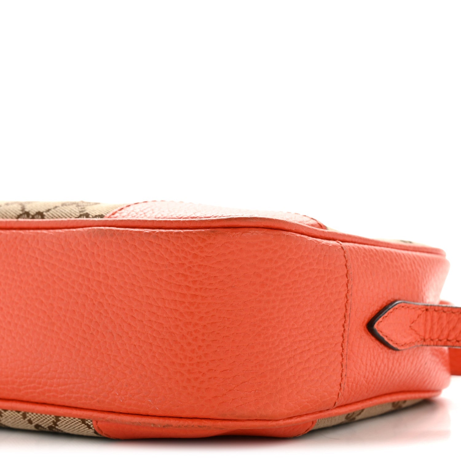 Gucci Monogram Dollar Calfskin Mini Bree Messenger Bag Beige Ebony Sun Orange