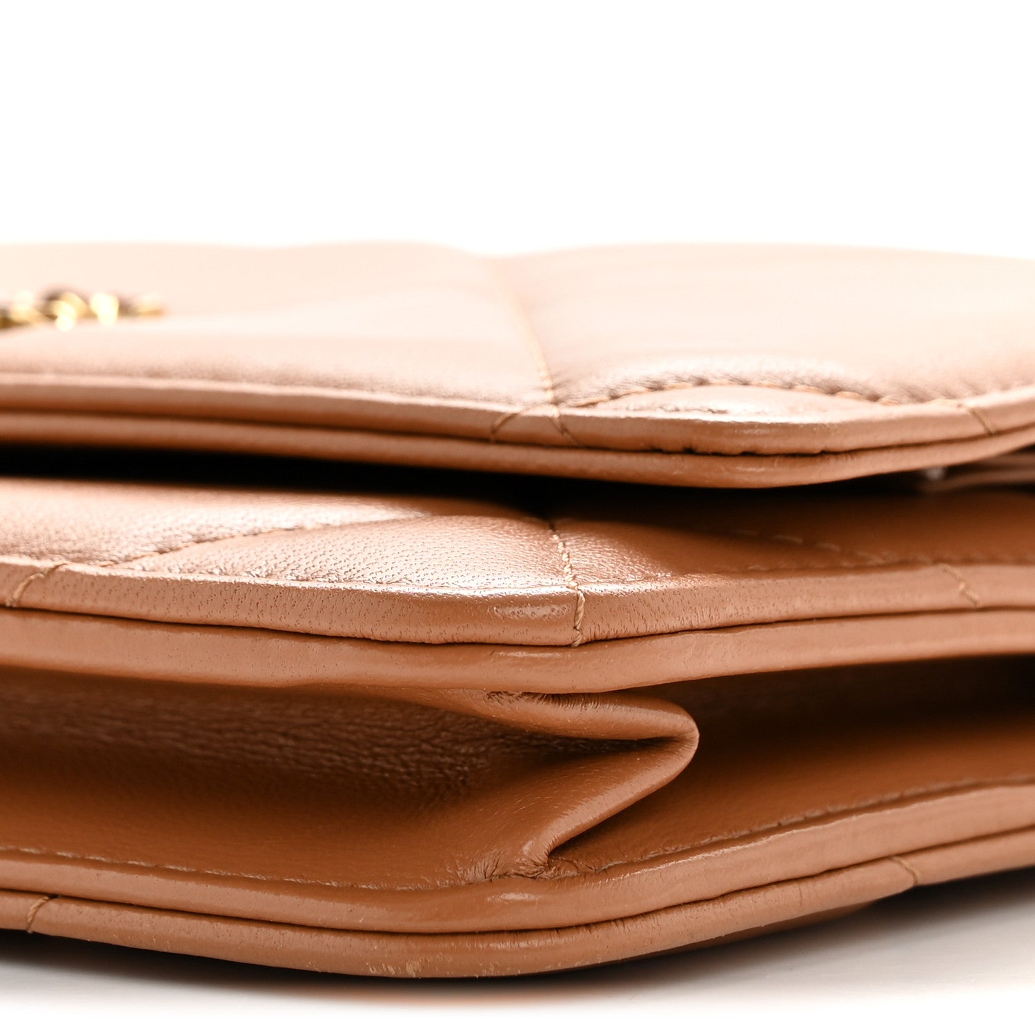 Chanel Lambskin Quilted Chanel 19 Wallet On Chain WOC Brown