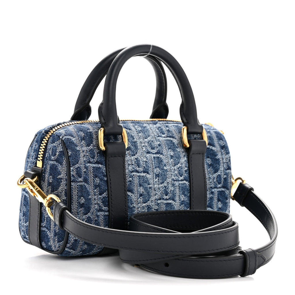 Christian Dior Denim Oblique Nano Groove 17 Bag Blue