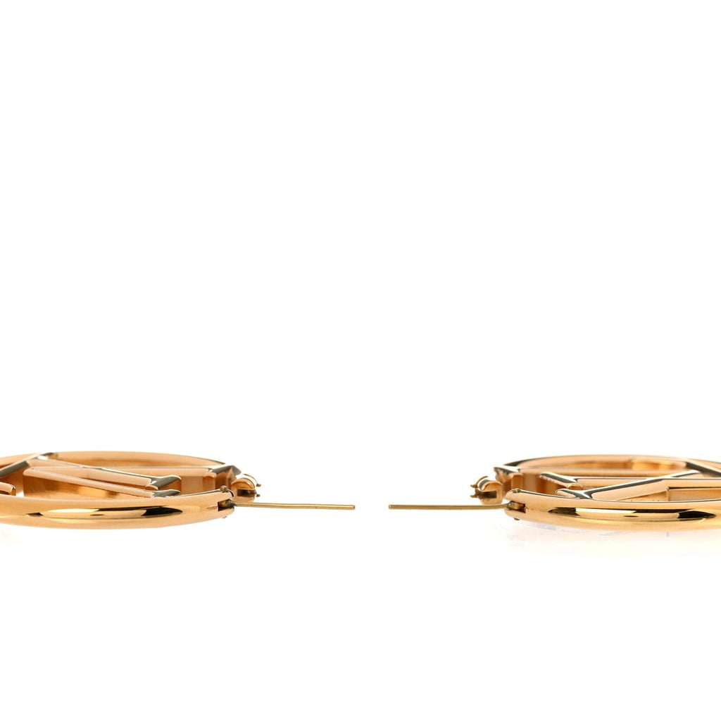 Louis Vuitton Metal Louise Hoop Earrings Gold