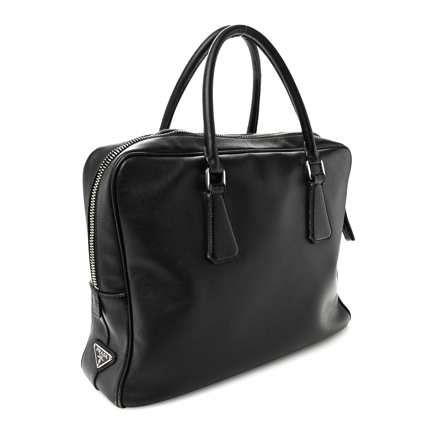 Prada Saffiano Travel Briefcase Black