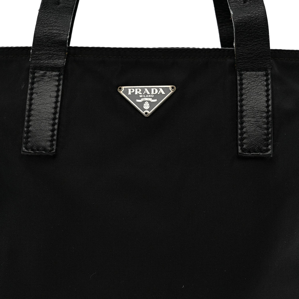 Prada Tessuto Nylon Mini Shopping Tote Black