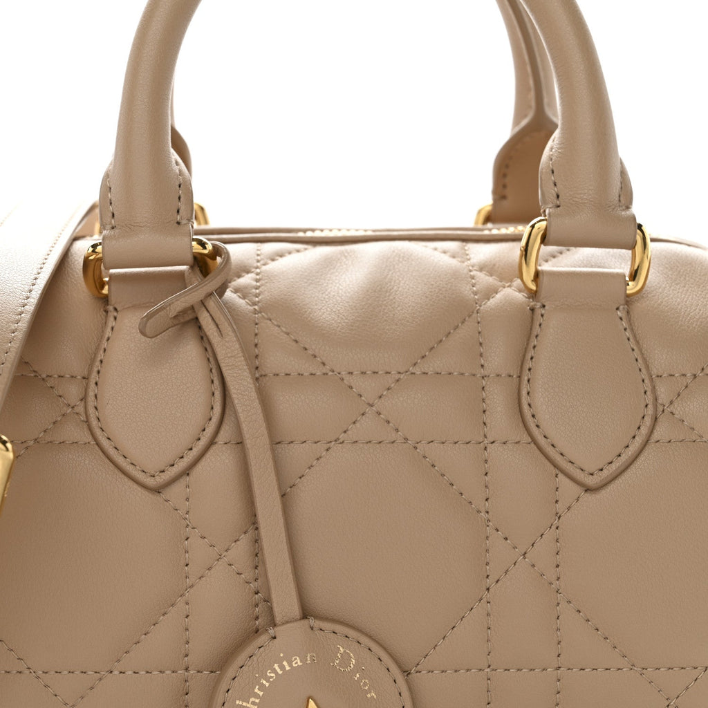 Christian Dior Calfskin Macrocannage Groove 20 Bag Biscuit