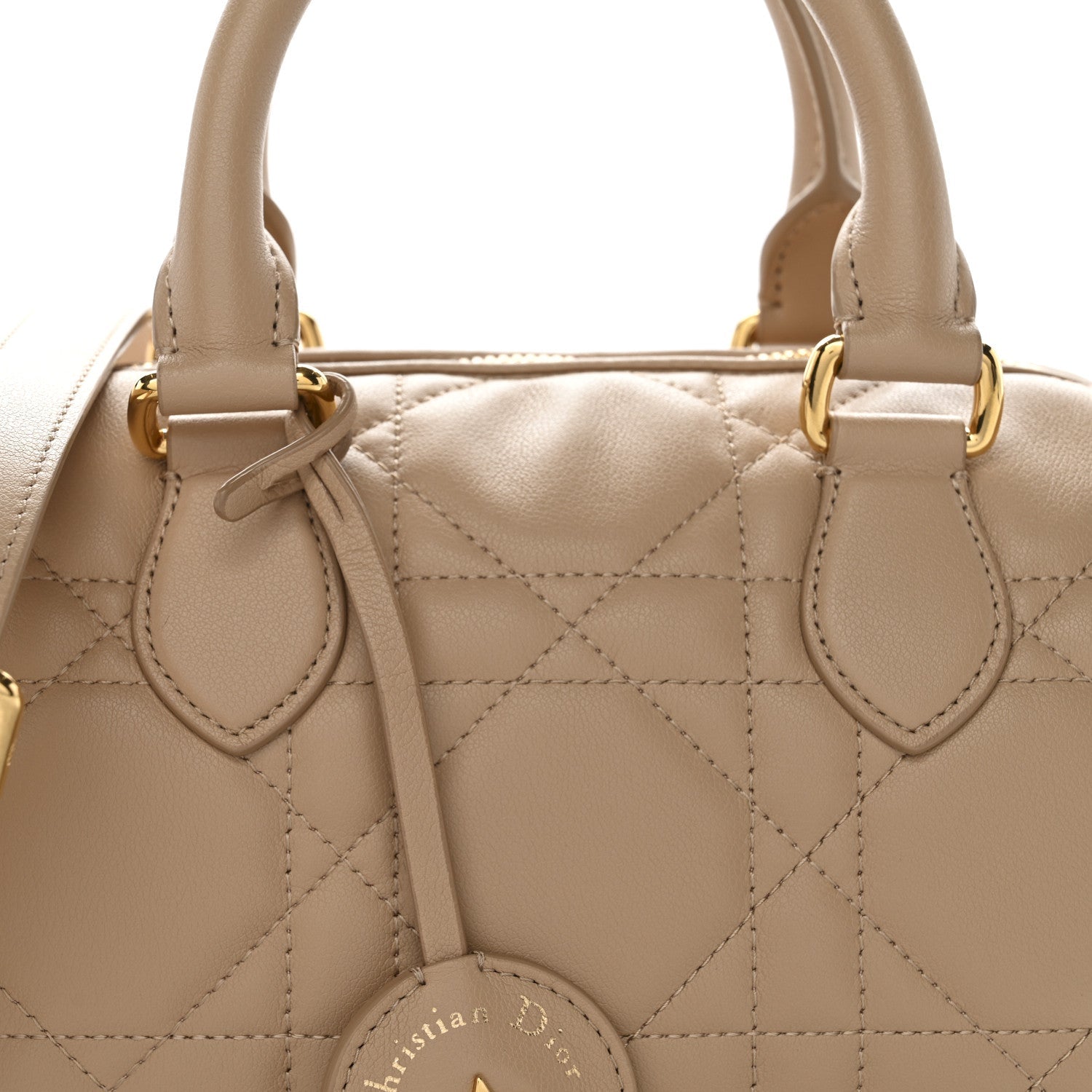 Christian Dior Calfskin Macrocannage Groove 20 Bag Biscuit