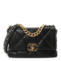 Chanel Lambskin Quilted Medium Chanel 19 Flap Black