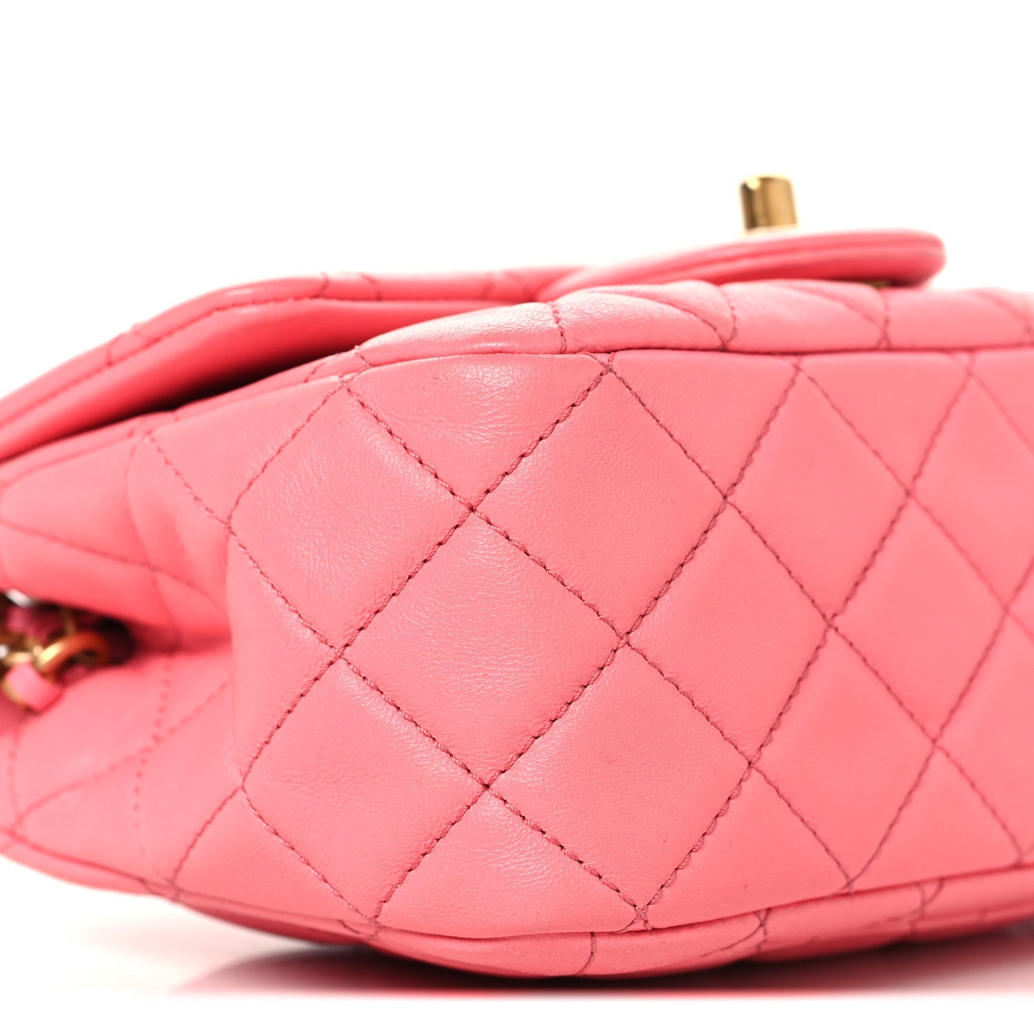 Chanel Lambskin Quilted Mini Pearl Crush Flap Pink