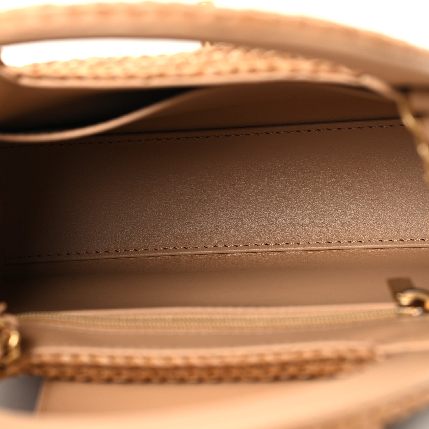 Chanel Braided Raffia Nano Kelly Flap Bag Dark Beige