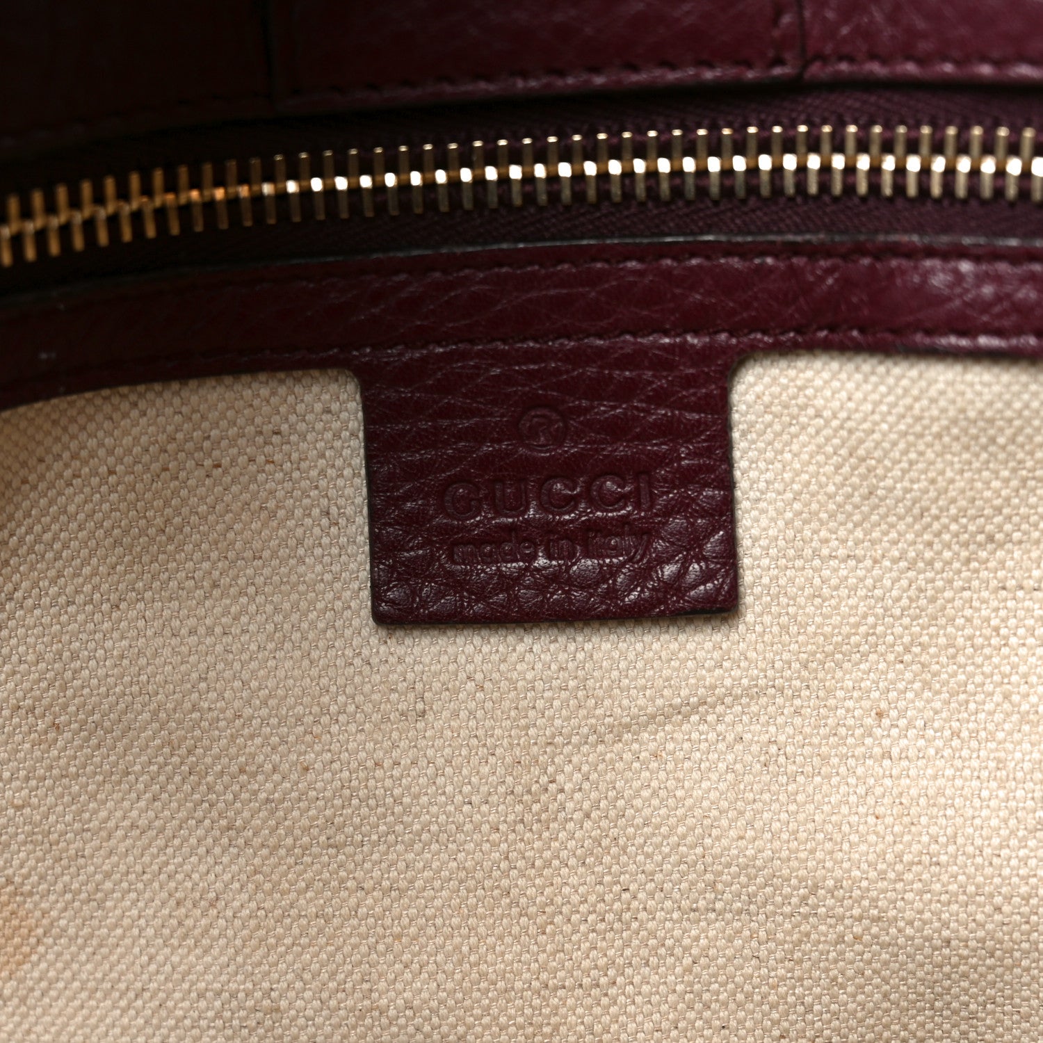 Gucci Pebbled Calfskin Large Bamboo Shopper Tote Burgundy