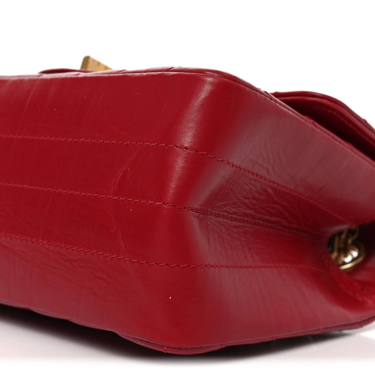 Chanel Aged Calfskin Chevron Quilted 2.55 Reissue Mini Flap Dark Red