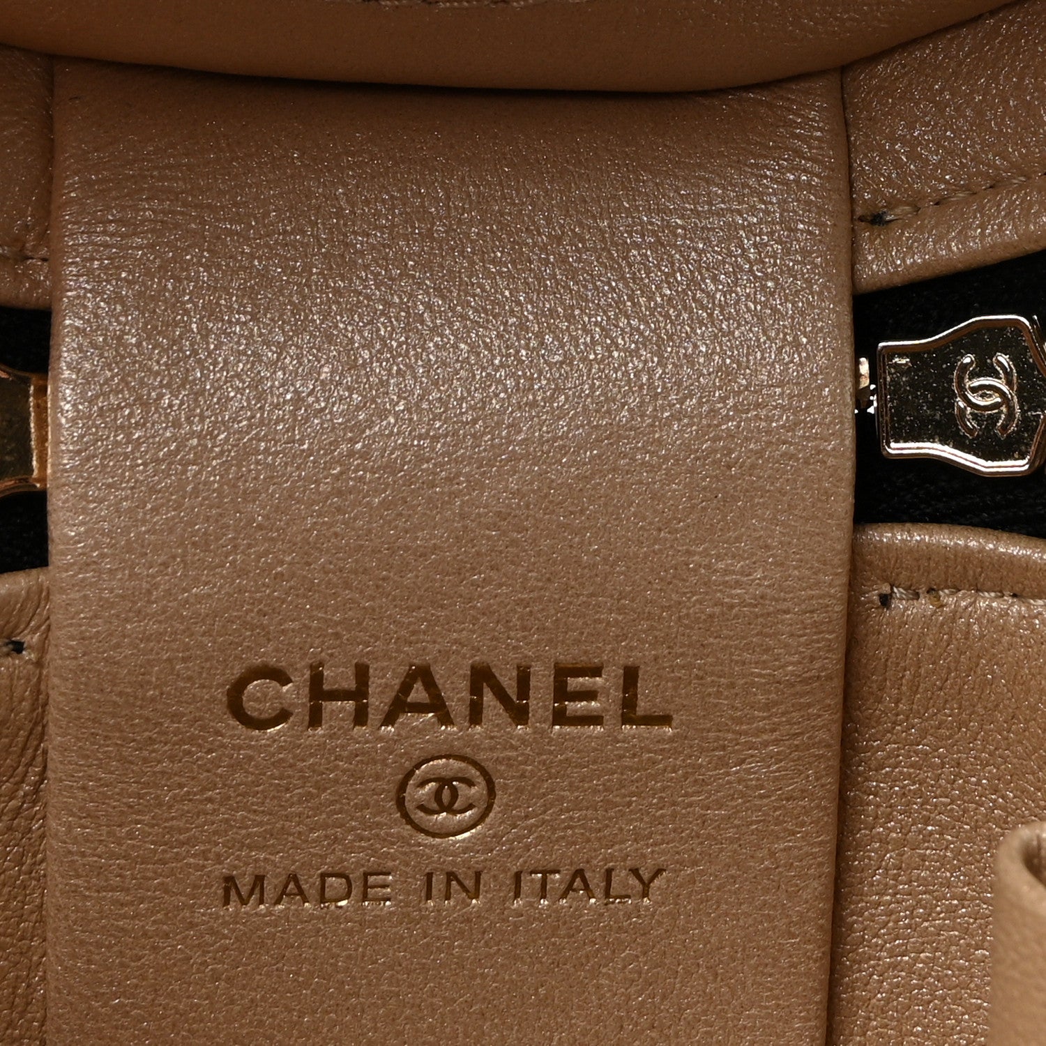 Chanel Lambskin Quilted Ruched Handle Vanity Case Black