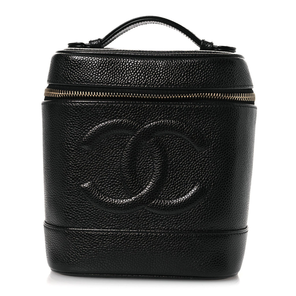 Chanel Caviar Vanity Cosmetic Case Black
