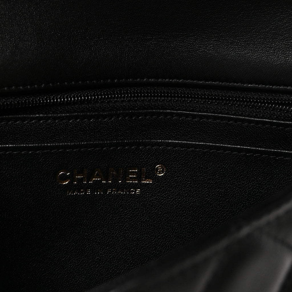 Chanel Lambskin Quilted Mini Rectangular Flap Black